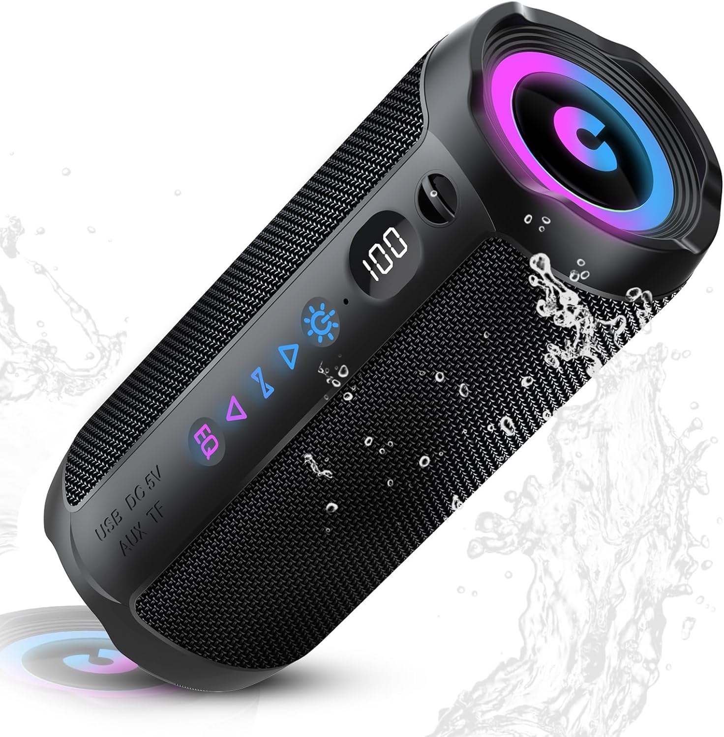 Enceinte Bluetooth 30W portable LED RGB IPX7 autonomie 30h son 360 degrés bon plan Amazon