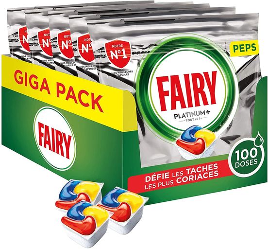 deal - Fairy Platinum+ Pastilles Lave-Vaisselle Tout-en-1 Citron 100 doses  : 18,30€ au lieu de 30,50€ sur