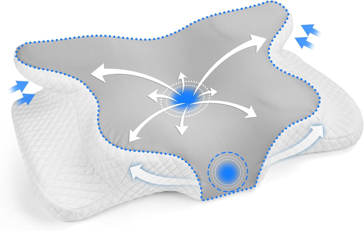  Oreiller ergonomique Gaethra à mémoire de forme 2-en-1, 60x42x9/12 cm, housse respirante lavable, soulagement des douleurs cervicales, promo 25,72 € sur Amazon.