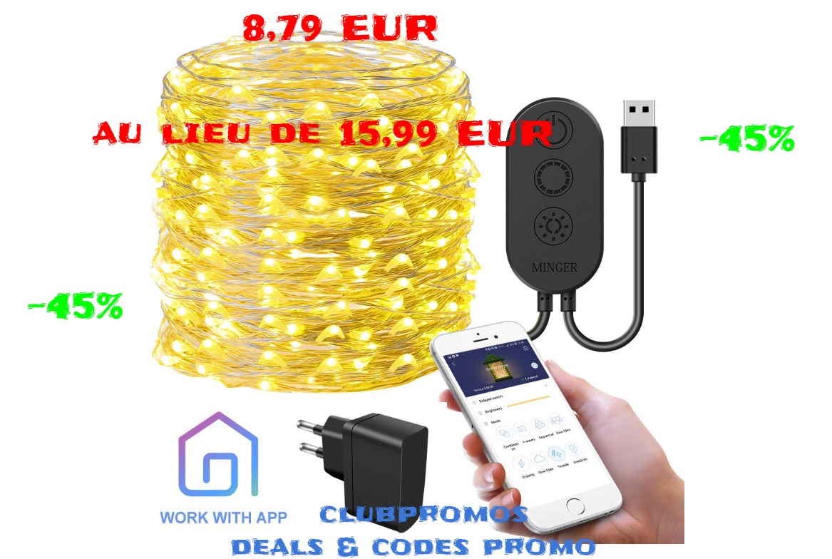 code promo Guirlandes LED connectées Govee 10M 100 LED 8 modes à 8