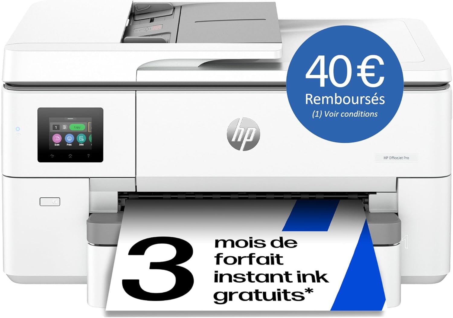 Imprimante multifonction HP OfficeJet Pro 9720e jet d'encre couleur recto verso auto à 139,90€ Amazon + ODR 40€ remboursés + 3 mois Instant Ink, achats valables 01/01-31/03/2026.