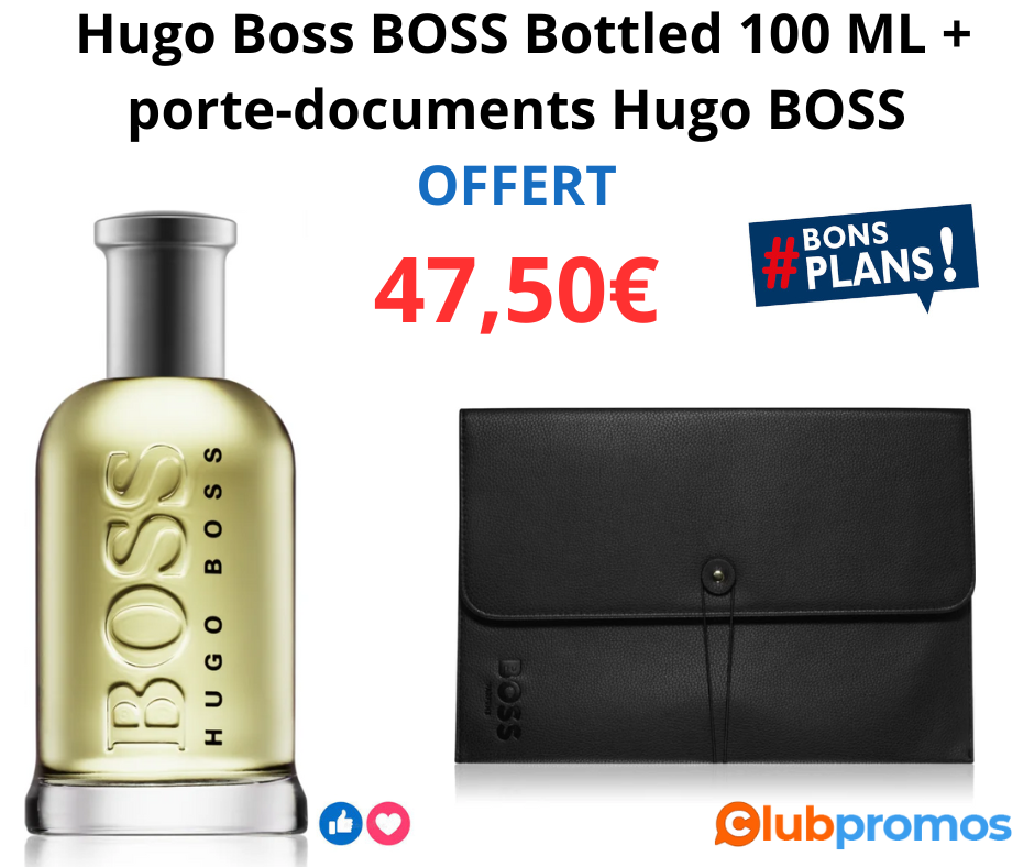 Hugo Boss BOSS Bottled 100 ML + porte-documents Hugo BOSS OFFERT.png