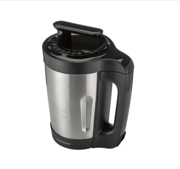 Blender chauffant SILVERCREST Cook ’n’ Mix 1,6 L – bol inox, 6 programmes (soupe fine/épaisse, compote, smoothie, mixage, maintien au chaud), panneau tactile 2 boutons, sécurité marche à sec, offre Lidl 39,99 €