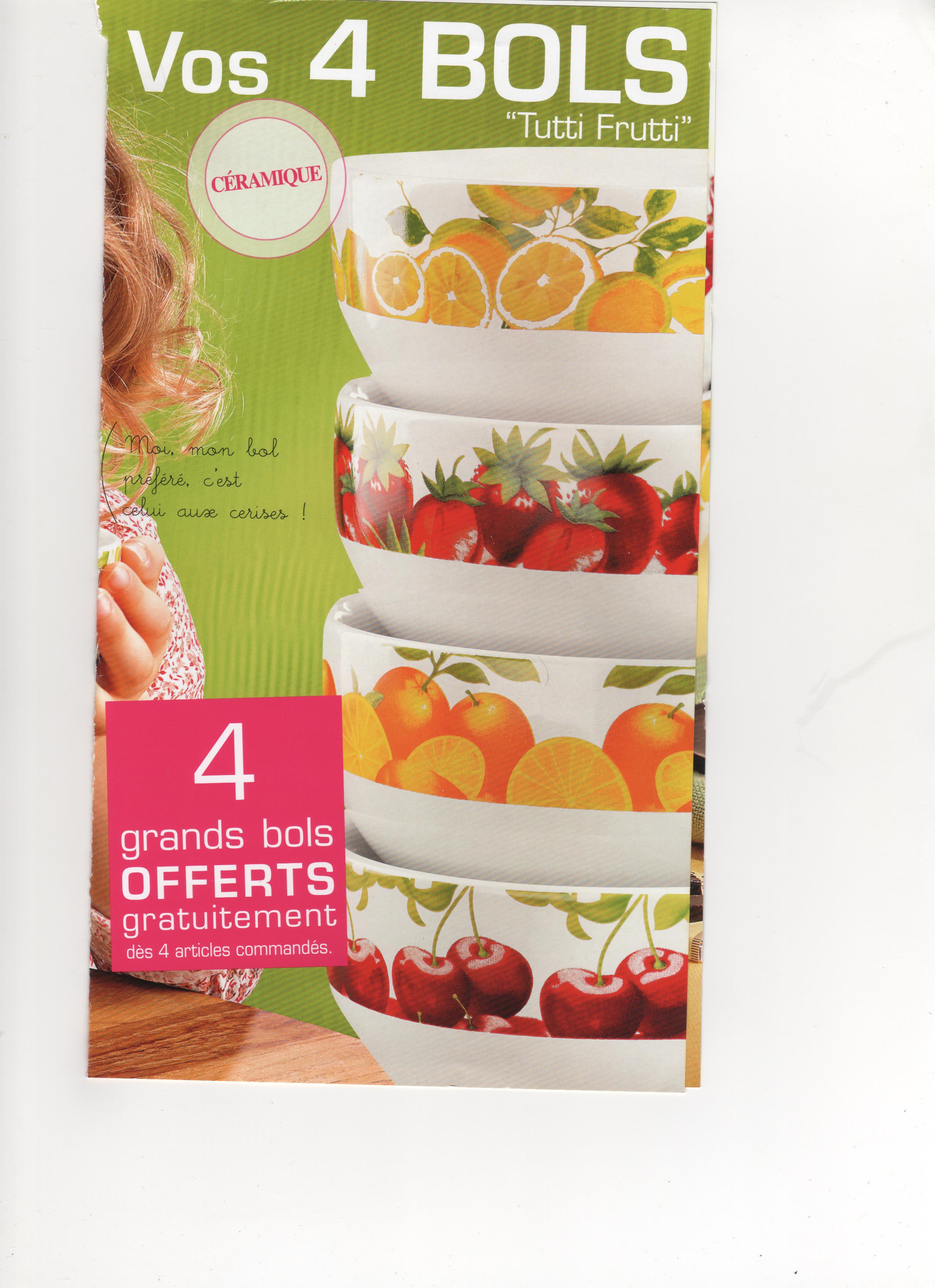 code promo - kdo: lot bols tutti frutti + 40 % sur cat. Blancheporte