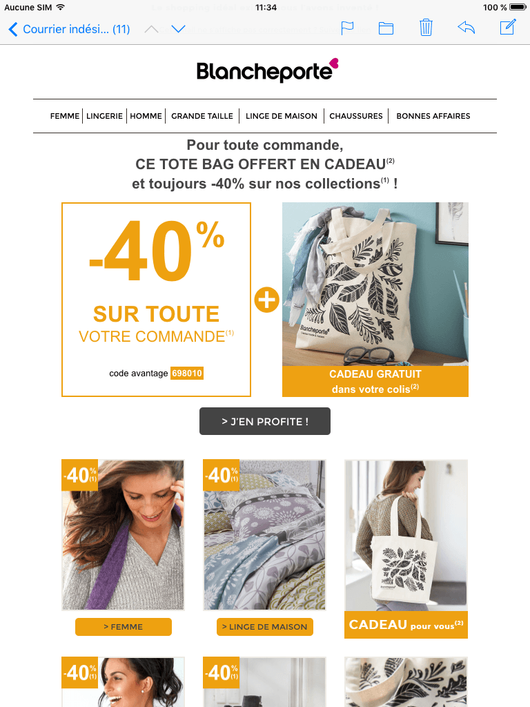 code promo - Blanche porte sac en cadeau   -40% | Forum de reductions ...