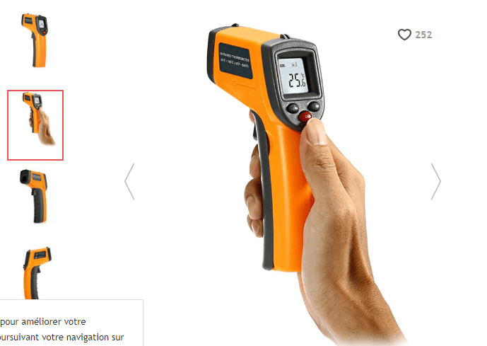 Jaune Gs320 Thermomètre Infrarouge Numérique Avec Ecran Lcd Et Prise De Données   Rosegal com.png