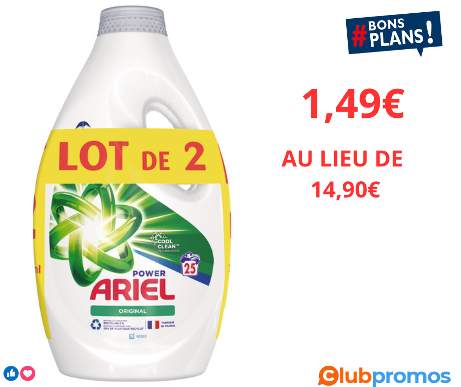Méga pack Pampers pants Baby dry - différentes Lot de 2 bidons de lessive Ariel Original - 2x2...png