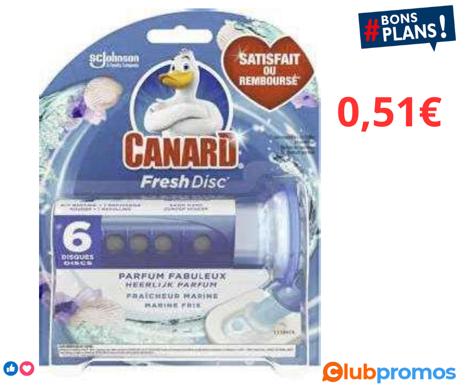 Nettoyant Fraîcheur Canard WC Fresh Disc - 6 Disques - différentes variétés - 0,51€ au lieu de...png