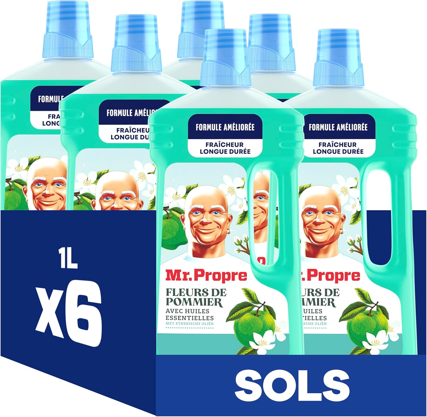 Nettoyant Liquide Mr. Propre Sol Multi-Usages - Avec Parfum Fleurs De Pommier, 6 x 1L.jpg