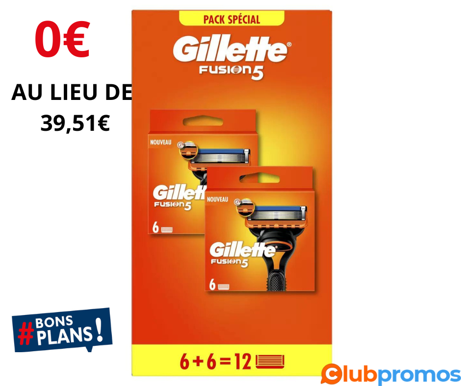 Pack de 12 lames de rasoir Gillette Fusion 5 - Différentes variétés (via 25,64€ sur la carte f...png