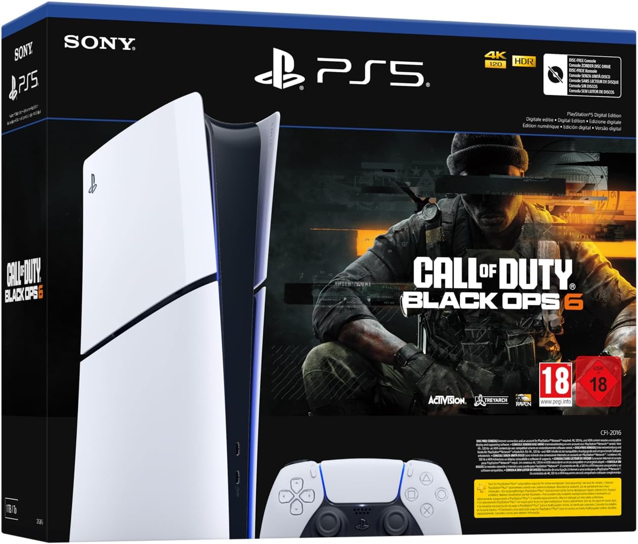 Pack console PlayStation 5 Digital Edition avec 1 manette DualSense et le jeu Call of Duty Black Ops 6 inclus – Offre promo à 399€ sur Amazon – console next-gen 4K, SSD ultra-rapide, audio 3D, manette haptique