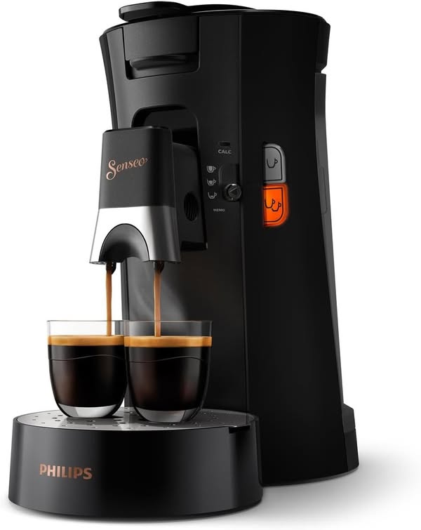 Machine à café dosettes Philips SENSEO Select Eco CSA240/61 – 3 intensités de café, mousse Crema Plus, fonction Mémo, éco-conception