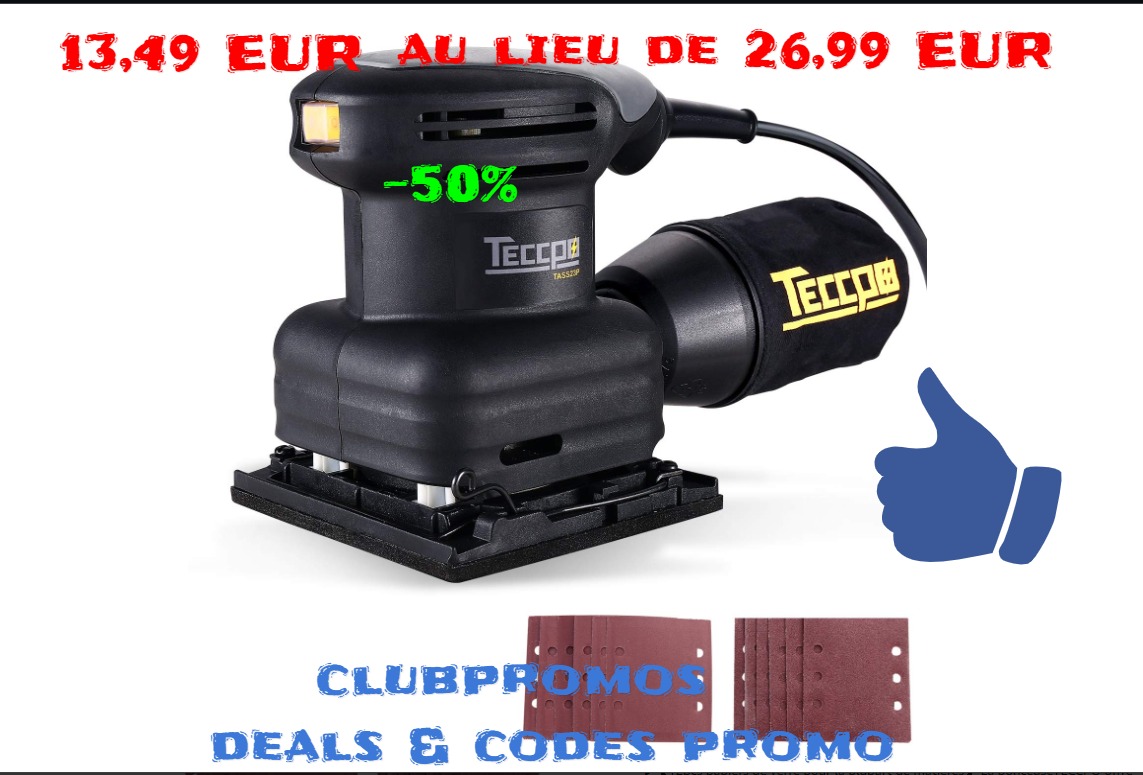 Ponceuse Vibrante, TECCPO 210W 14500 RPM, deal amazon_france_clubpromos.jpg