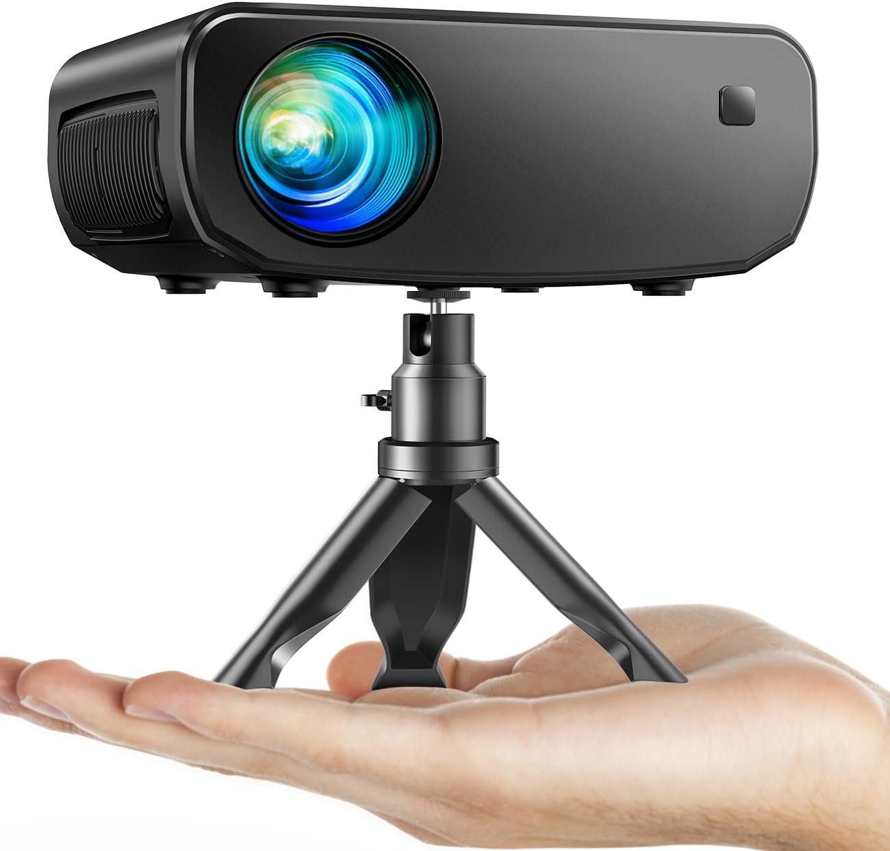 Projecteur portable ELEPHAS 2025 Full HD 1080P avec WiFi 5G, 15 000 lumens, trépied inclus – idéal pour home cinéma et camping.