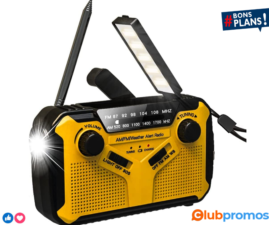 Radio Portable FMAM(MW) WBA,ManivellePile et SecteurSolar Poste Radio Transistor,Météo Radio A...png