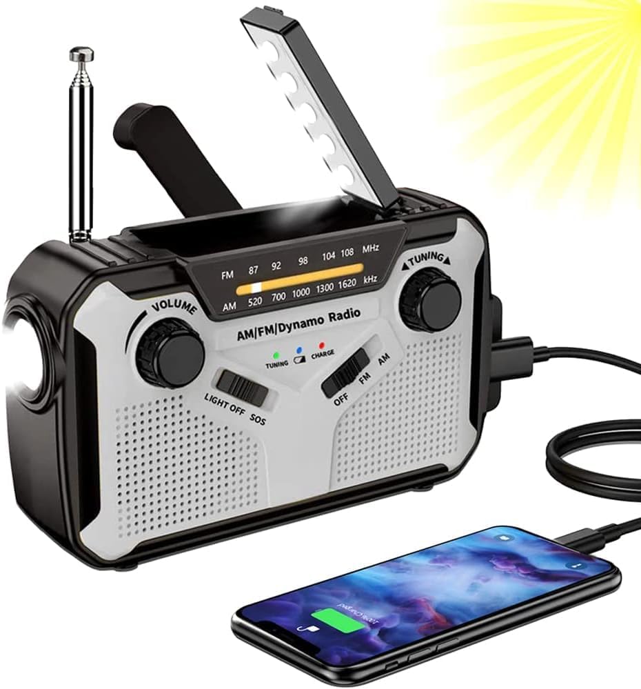  Radio d'urgence solaire et dynamo PAIDASHU 4000 mAh avec lampe LED et alarme SOS – idéale pour le camping, les pannes de courant ou les situations de survie – bon plan Amazon