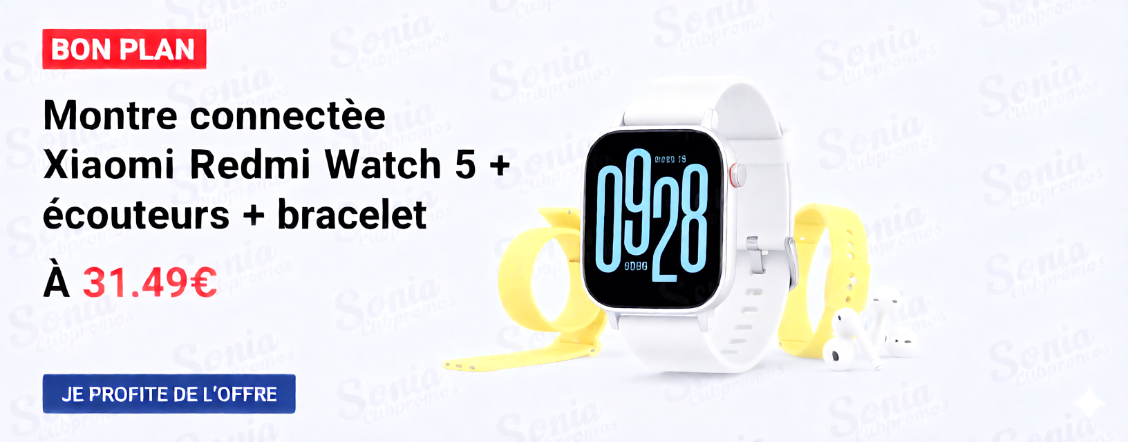  Montre connectée REDMI Watch 5 Active Xiaomi noir ou argent avec écran LCD 2 pouces appels Bluetooth autonomie 18 jours 5 ATM et cadeaux écouteurs USB C bracelet TPU, bon plan Xiaomi