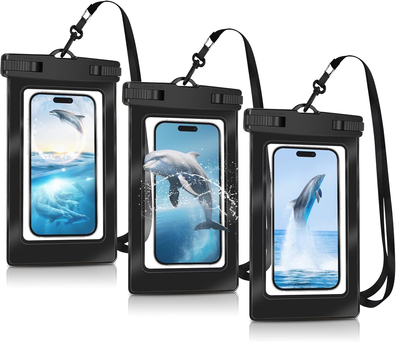 Pochette étanche pour smartphone LDERFIV IPX8 avec lanière, compatible jusqu'à 6,8 pouces.