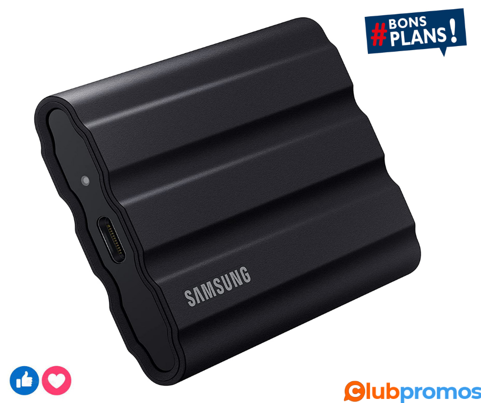 Samsung T7 Shield Disque SSD Externe Portable, Noir 2 To, Résistant aux chocs, à l'eau et à la...png