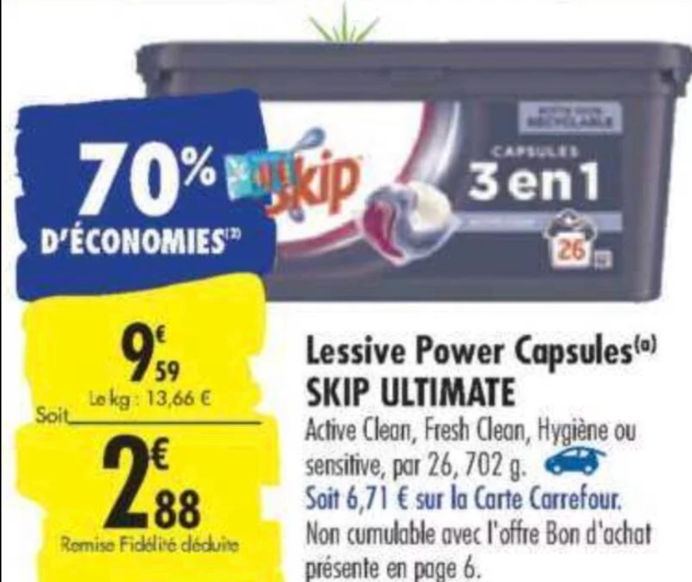 gratuit Autre bon plan lessive Skip 26 capsules gratuites Forum de reductions de Clubpromos