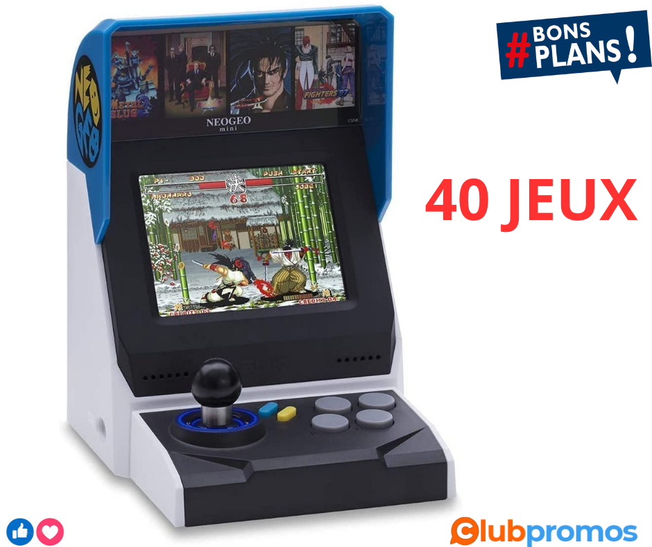 SNK Neo Geo Mini Arcade édition Internationale, 40 Jeux SNK Classiques préinstallés The King o...png