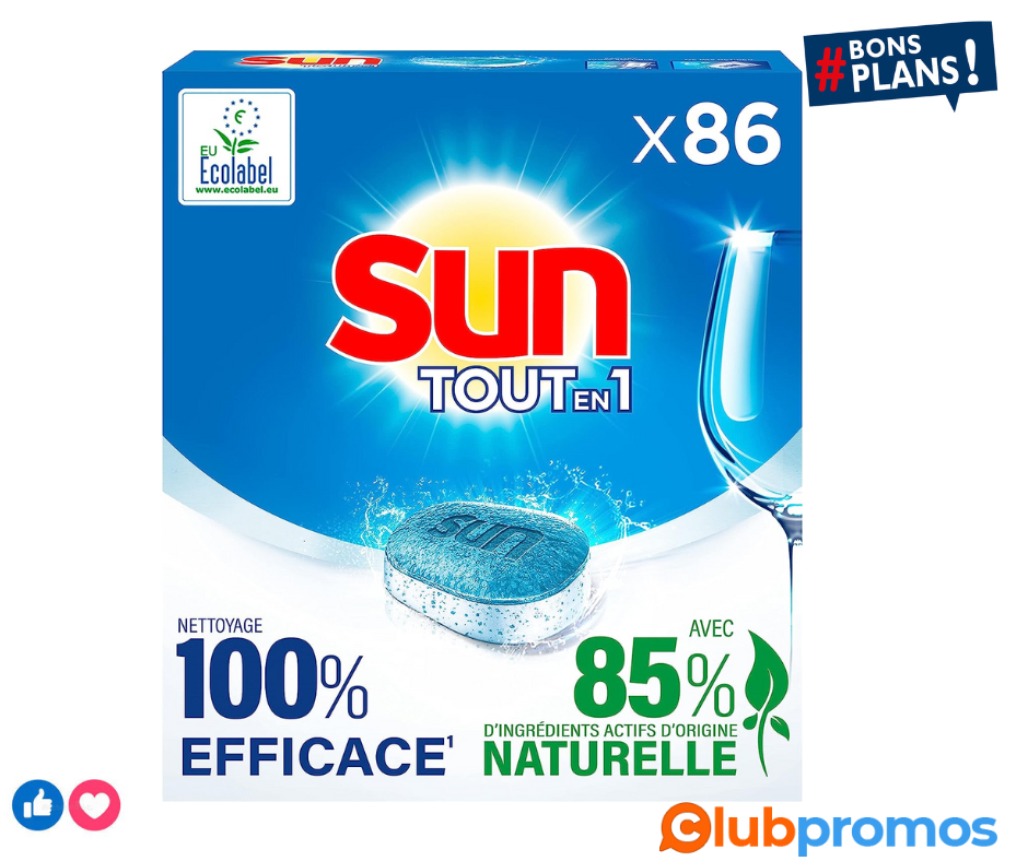Sun Tablettes Lave-Vaisselle x86 Tout en 1 Standard, efficace en 1 seul lavage, Eco Label, Fab...png