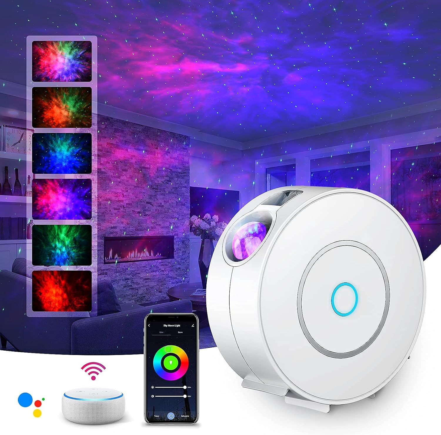 Projecteur Ciel étoilé SUPPOU LED Wifi, 16,7 millions de couleurs, contrôle vocal, application Smart