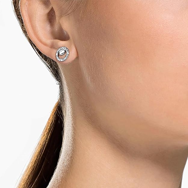 Boucles d'oreilles Swarovski Creativity Circle - Design raffiné en métal rhodié, éclat durable et brillance intemporelle.