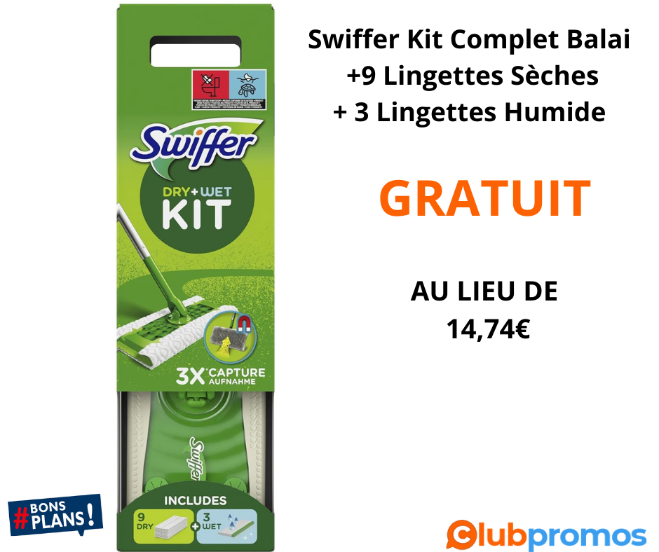 Swiffer Kit Complet Balai, 9 Lingettes Sèches + 3 Lingettes Humide gratuit casino.png