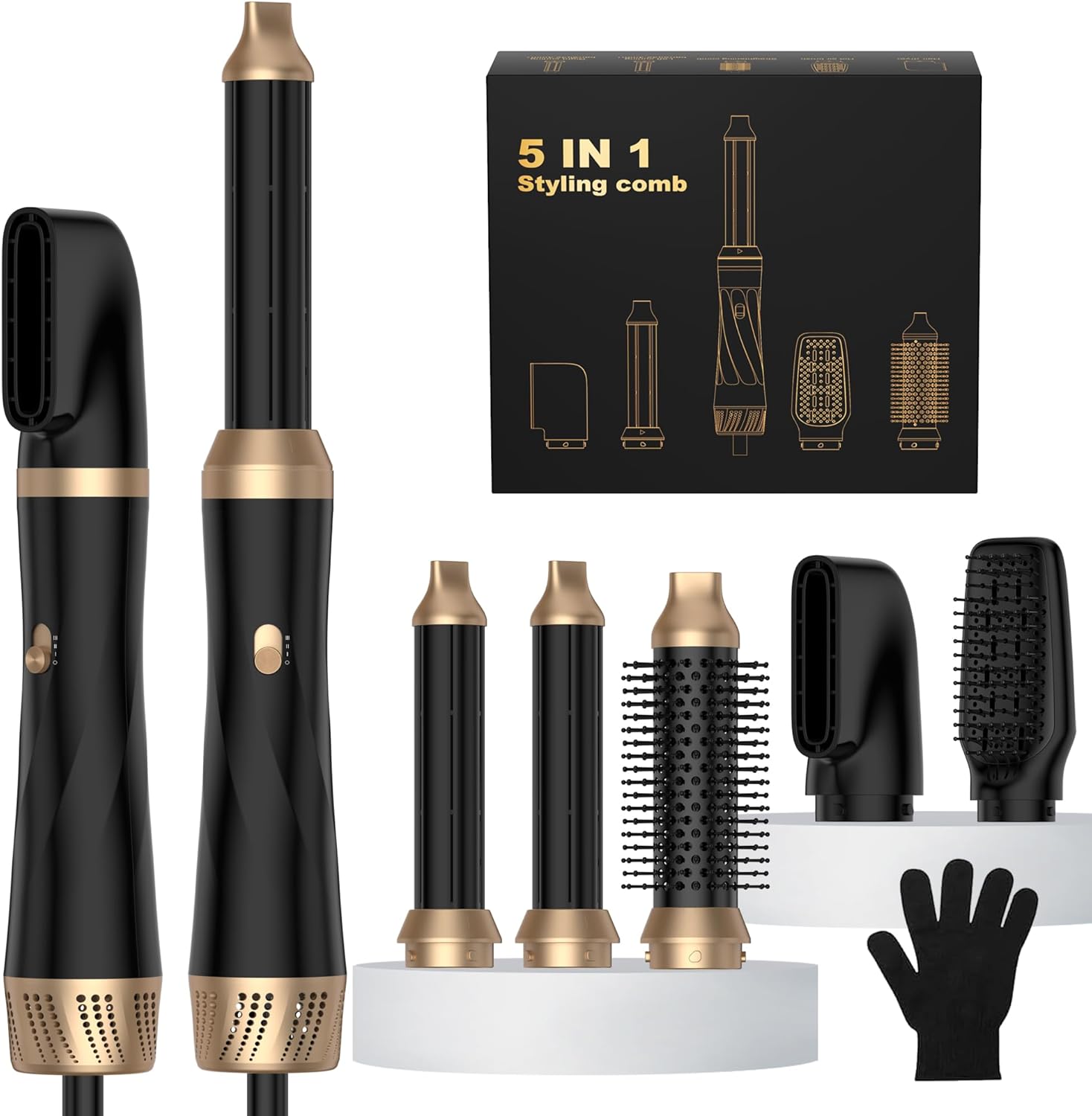 UMIGA Airstyler 5-en-1 avec technologie Coanda et ionique, cônes 32 mm gauche/droite, brosse lissante et brosse soufflante pour brushing rapide, coffret cadeau – offre Amazon