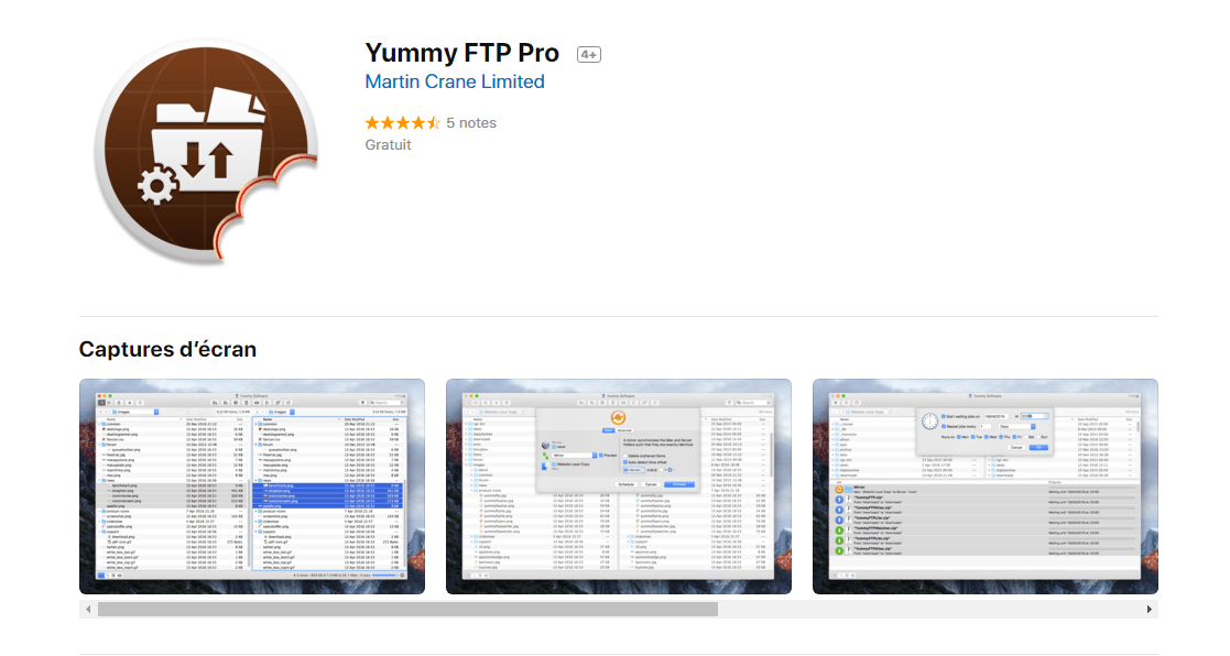 Yummy FTP Pro dans le Mac App Store.png