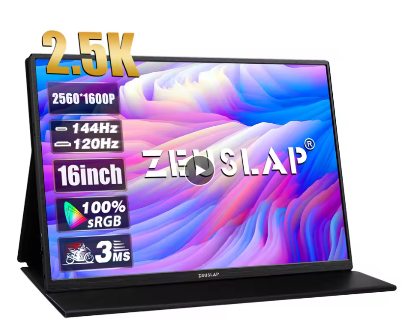 Moniteur portable ZEUSLAP 16 pouces 2.5K 144Hz pas cher – compatible MacBook, consoles, smartphones, affichage haute résolution, 100% sRGB, à petit prix sur AliExpress