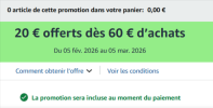20 € offerts dès 60 € d'achats - Amazon.png