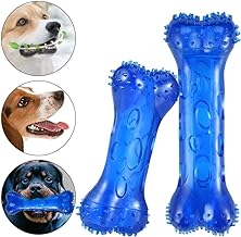Furpaw Jouet Chien, Chew Toy Squeaker OS Nettoyage Interactif, Training Dents Mâcher pour Welpen Chaton (2PCS,Bleu)