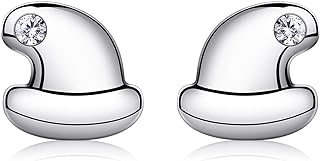 B.Catcher Silver Boucles d'oreilles, boucles d'oreilles de chapeau de Noël, beau cadeau de Noël pour les femmes