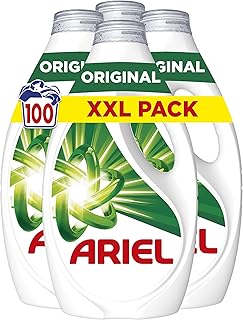 Ariel Lessive Liquide, 100 Lavages, Original, Action détachante en 1 seul lavage, fabriqué en France