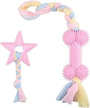 Jouet pour Chien, Furpaw Dents Mâcher Indestructible Interactif Nettoyage, Corde Molaire Jouet en TPR - 2Pièces Rose