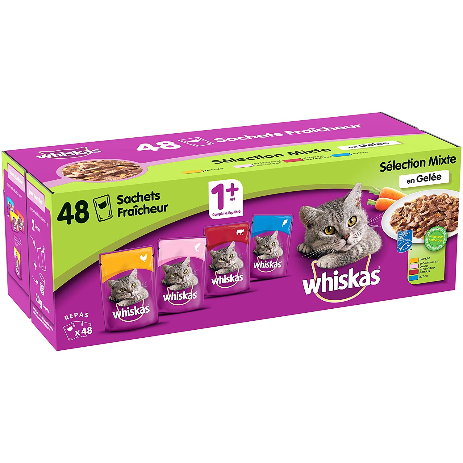 Deal Lot De 48 Sachets Whiskas Fraicheur Pour Chat 13 50 Amazon