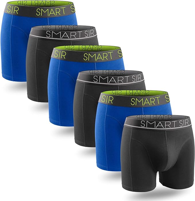 Boxer Hommes Lot de 6 Coton sous-vêtement Fitted Trunk Caleçons Hommes Boxer