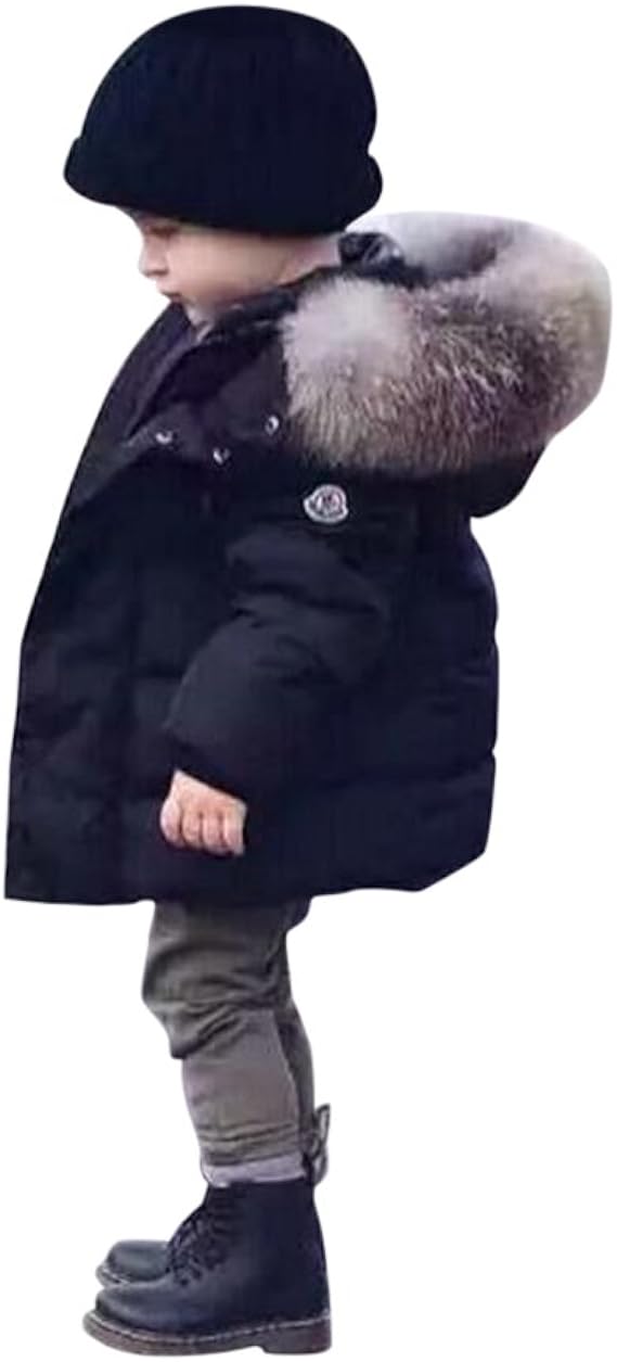 Chic-Chic Blouson Manteau Fourrure Chaud Enfant Gar&ccedil;on Fille Doudoune &agrave; Capuche - Veste &agrave; Manches Longues Sport b&eacute;b&eacute; Ski V&ecirc;tement