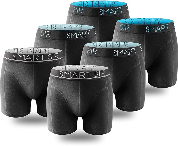 Boxer Hommes Lot de 6 Coton sous-vêtement Fitted Trunk Caleçons Hommes Boxer