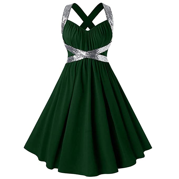 LILICAT Femme Robe Paillettes Femme Couleur Unie Robe de Soirée Manches Longues à Franges Robe Cocktail Col Rond Robe Moulante Sexy Slim Shining Club Chic Robe Col V Vintage Dress