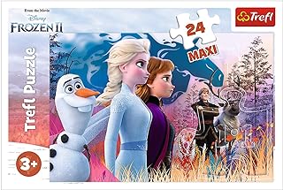 Trefl, Puzzle Voyage Magique 24 Maxi Pièces Disney La Reine des Neiges 2 pour Les Enfants à partir de 4 Ans