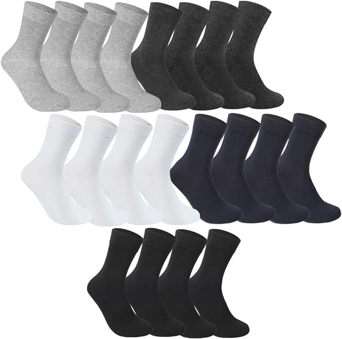Chaussettes Homme Hiver Chaudes en Coton - Rovtop 10 Paires Chaussettes pour Homme Chaudes Douces Respirant Épaisses pour Automne et Hiver Noir/Gris/blanc 39-46EU