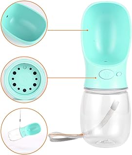 Furpaw Gourde Chien, Gamelle Chien Voyage Portable Bouteille À Boire Camping Randonnée, Distributeurs d'eau Travel Water Drink (350ML, Bleu Ciel)