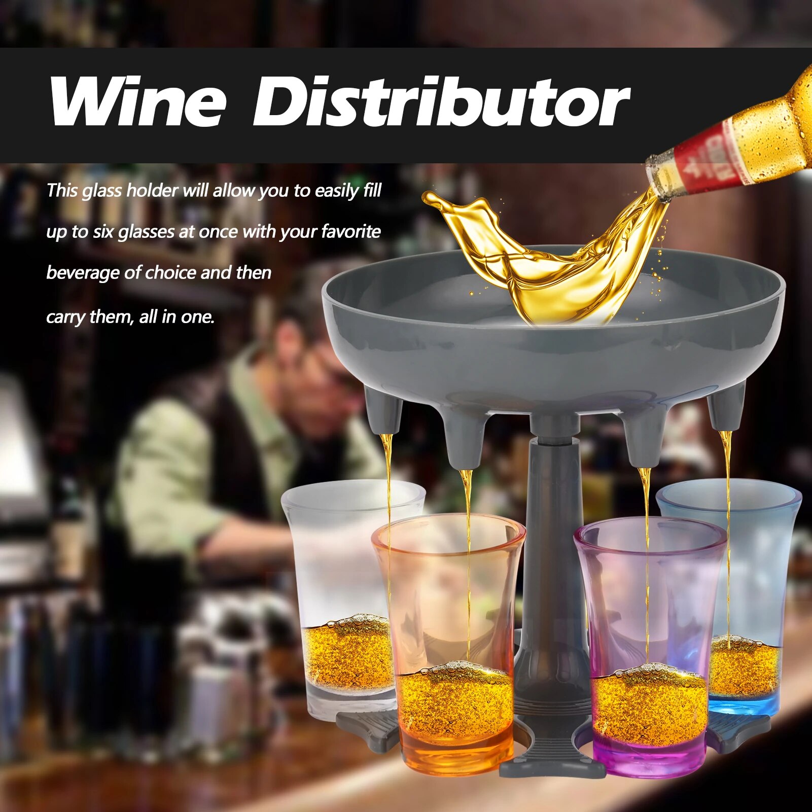 Distributeur de vin accessoires de barre support de distributeur de verre jeux à boire coups de verre distributeur de liquide distributeur de boissons outils
