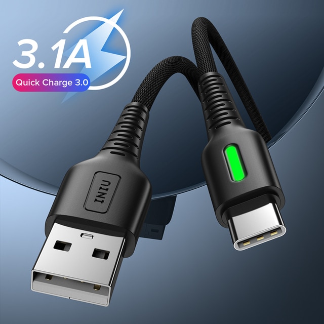 INIU 3.1A câble de Type C USB-C chargeur rapide câble USB pour Huawei P40 P30 Pro Xiaomi mi 11 Redmi Note 10 Pro Samsung