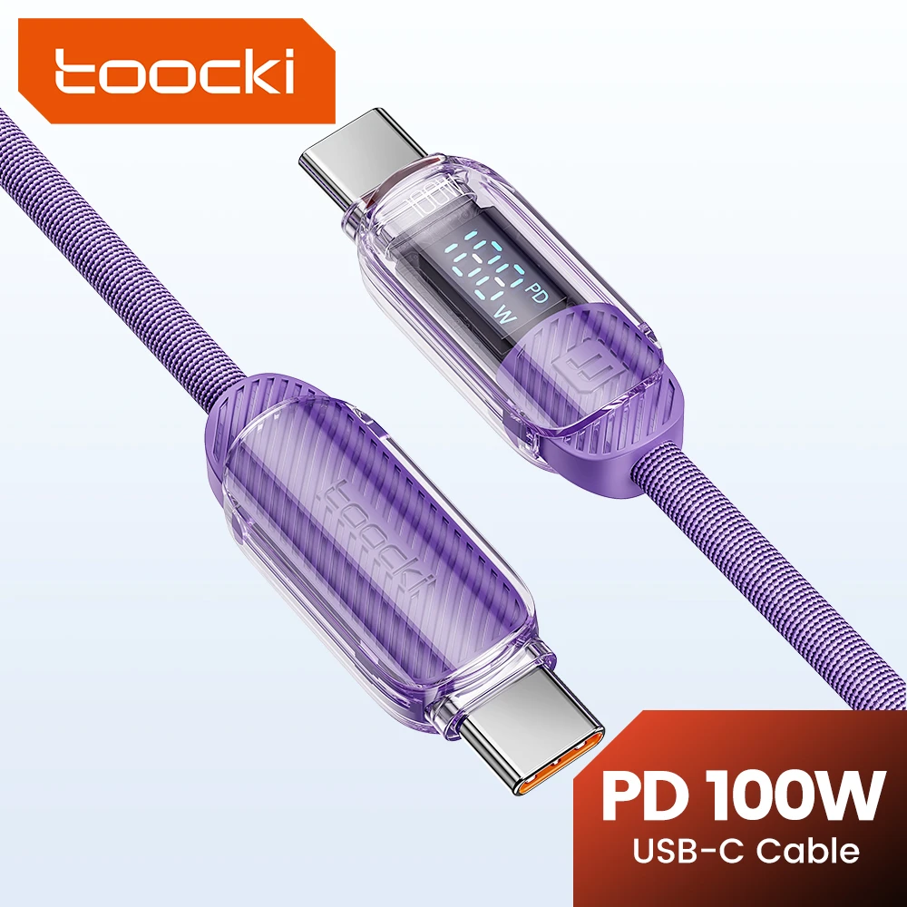Toocki-Câble USB Type-C vers USB-C pour Macbook, Samsung, Huawei, Xiaomi, chargeur à charge rapide PD, 100W, 5A