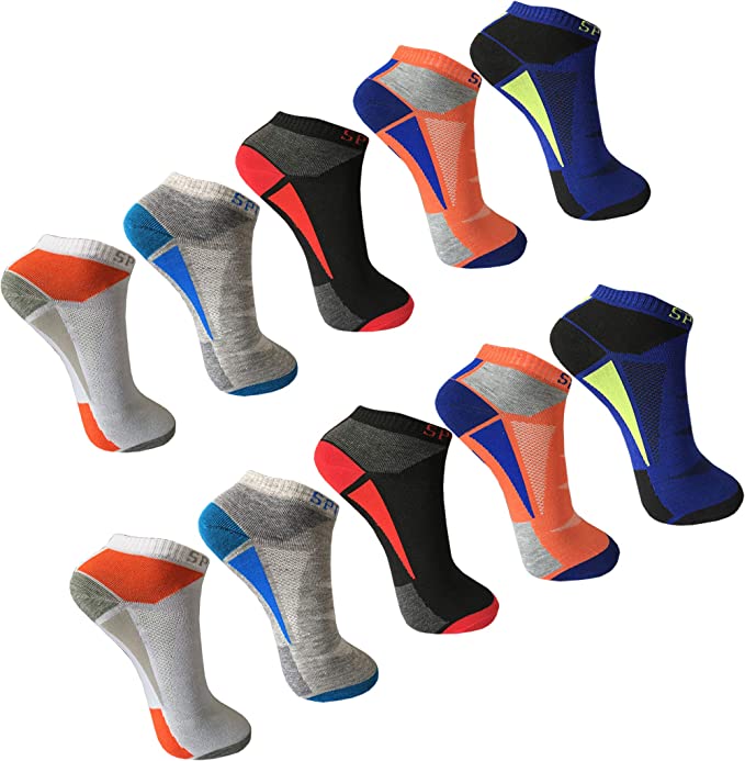 Gloop 12 paires de chaussettes de sport pour hommes pour femmes en coton, taille 39-42, 43-46