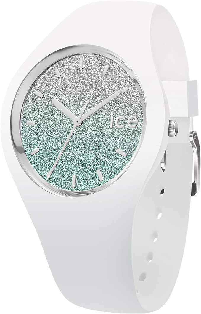 Ice-Watch - Ice Lo White Turquoise - Montre Blanche pour Femme avec Bracelet en Silicone